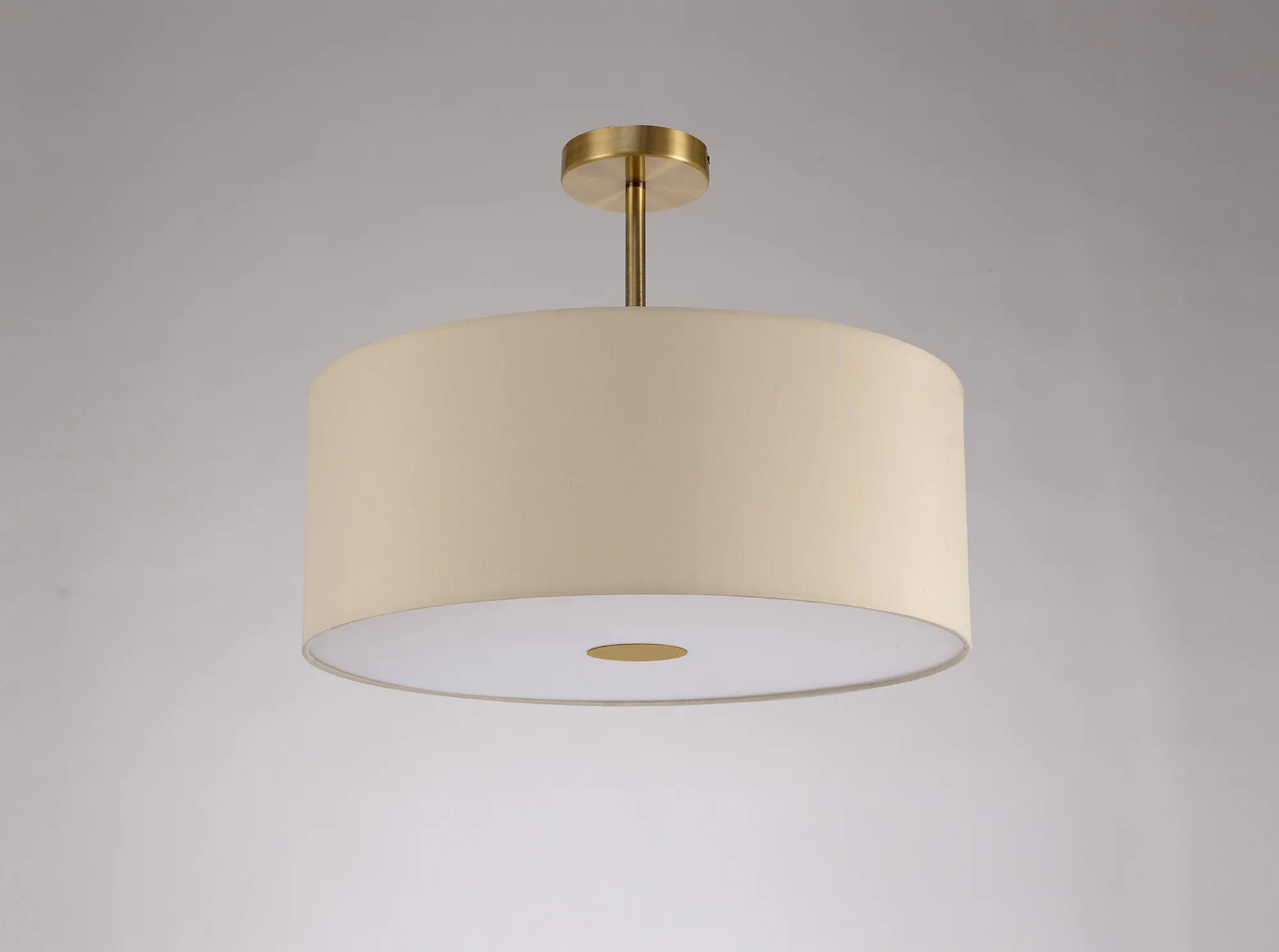 Baymont 50cm Semi Flush 1 Light Antique Brass, Ivory Pearl, Frosted Diffuser DK0183  Deco Baymont AB IV